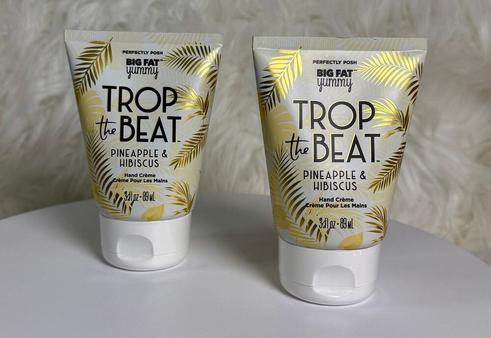 2 Pack Perfectly Posh Trop the Beat Big Fat Yummy Hand Cream-Pineapple Hibiscus